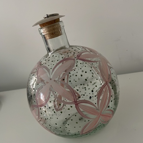 VINTAGE CLEAR GLASS HANDPAINTED DECANTER - Picture 5 of 11